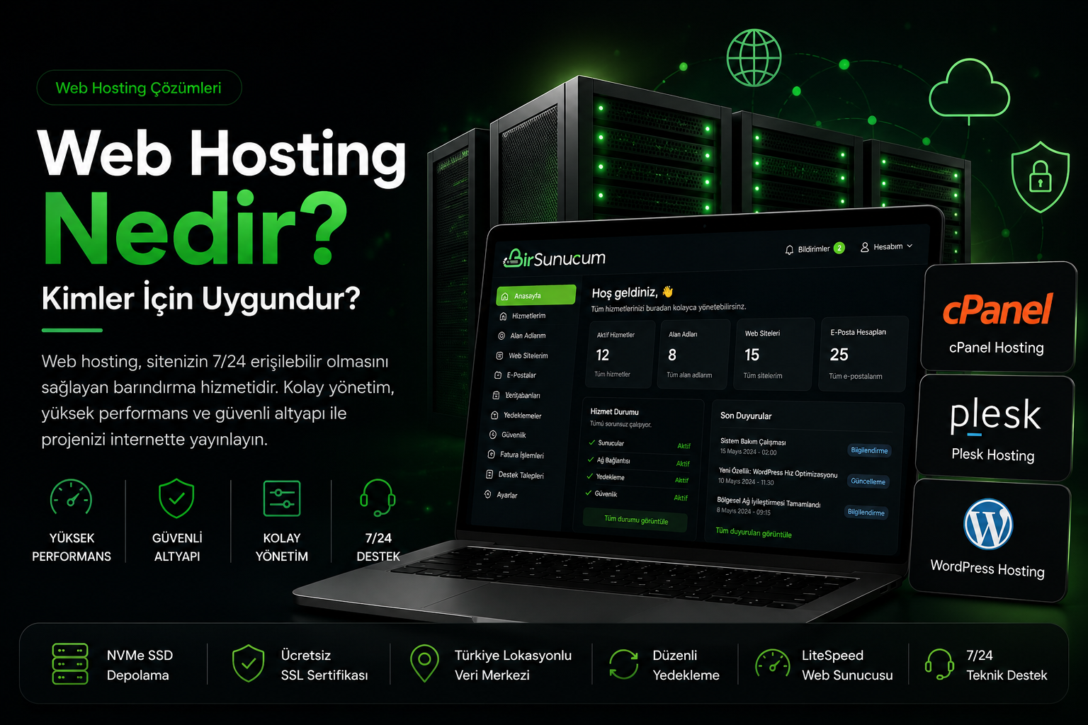 Web Hosting Nedir? Kimler İ&ccedil;in Uygundur? &mdash; blog kapak g&ouml;rseli