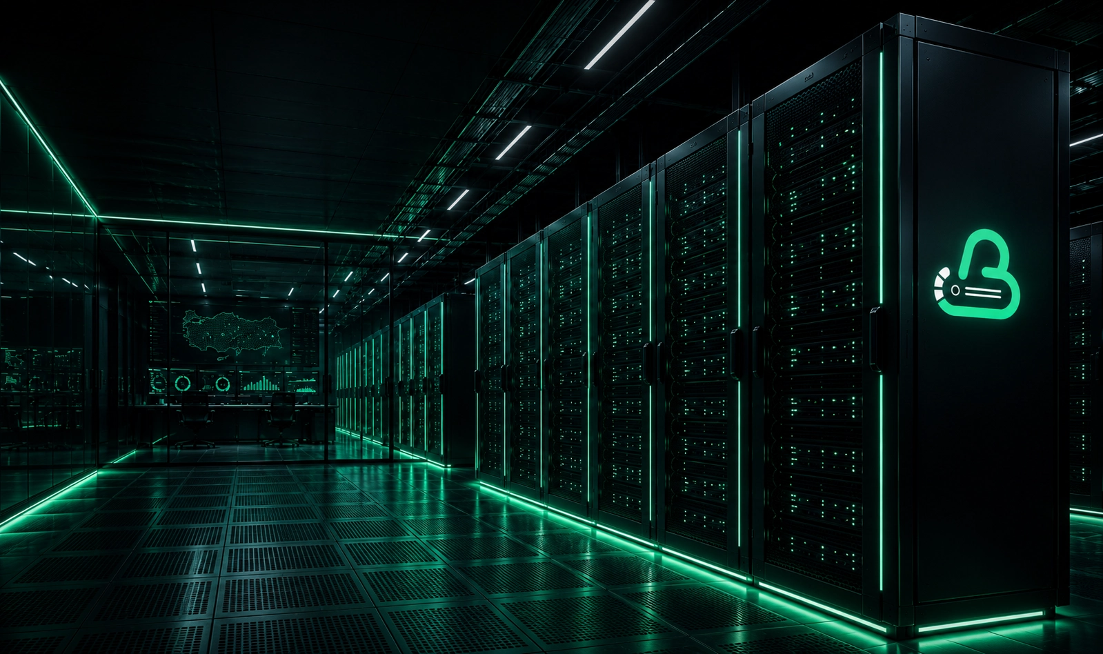 DataCasa sunucu koridorları &mdash; Tier III operasyon alanı